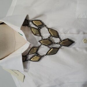 Francesca's Vintage Bronze Metal Statement Necklace